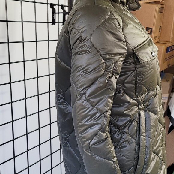 Calvin Klein Olive-Khaki Bubble Coat | Stylish & Warm Puffer Jacket | Size XS - Picture 11 of 14